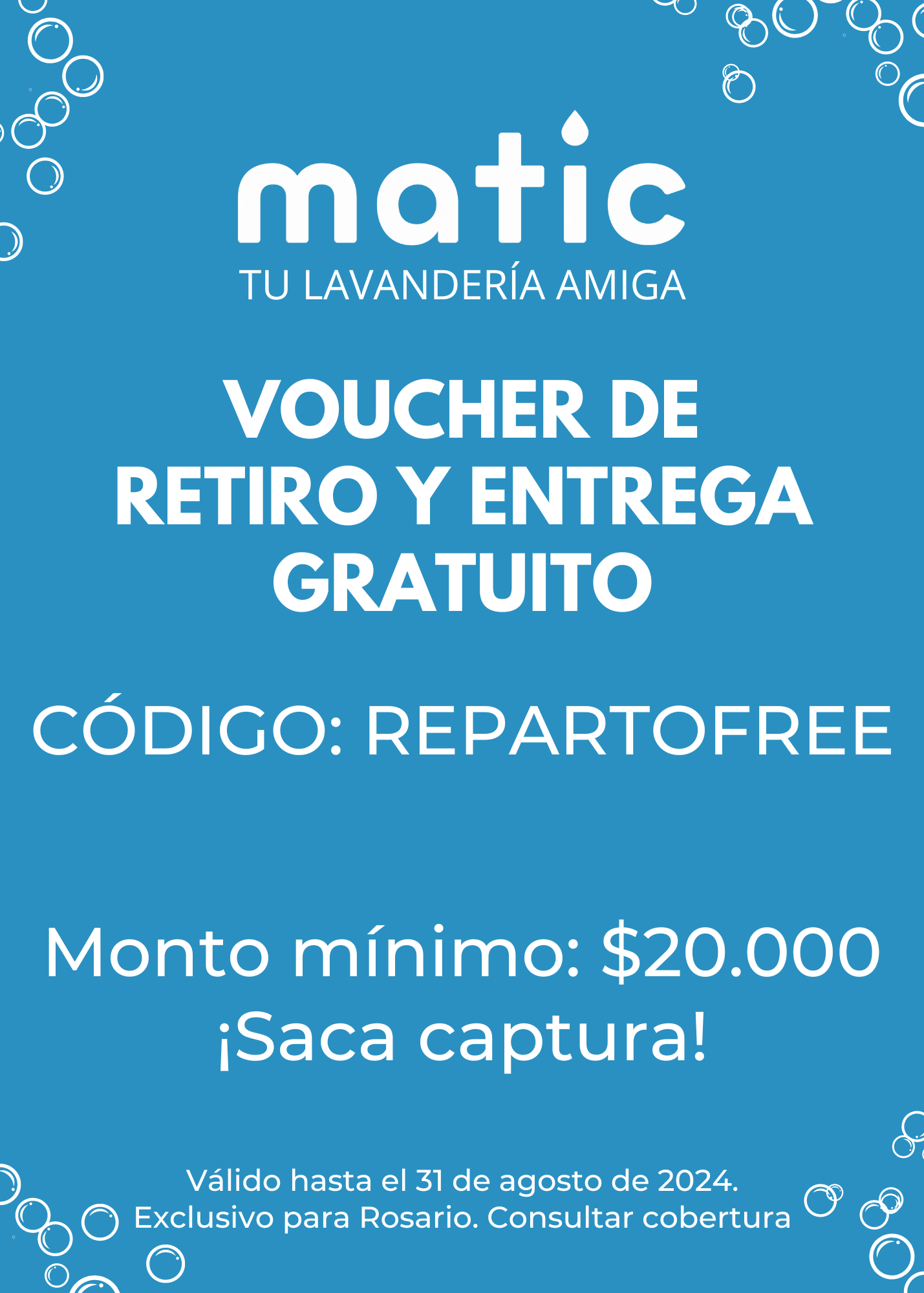 Voucher de retiro y entrega gratuito alfombras